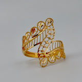 21K Gold Traditional Floral Statement Ring – 2.54 Grams | 205681