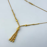 High Karat Gold Bead Drop Necklace – 18 Inch Luxury Design 10.45grams | 200672
