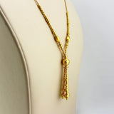 High Karat Gold Bead Drop Necklace – 18 Inch Luxury Design 10.45grams | 200672