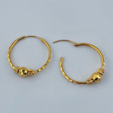 21K Gold Decorative Hoop Earrings – 3.92 Grams | 205801
