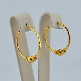 21K Gold Decorative Hoop Earrings – 3.92 Grams | 205801