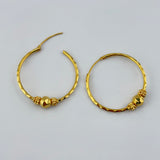 21K Gold Textured Hoop Earrings – 4.15 Grams | 205802