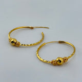 21K Gold Textured Hoop Earrings – 4.15 Grams | 205802