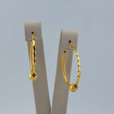 21K Gold Textured Hoop Earrings – 4.15 Grams | 205802