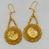 21K Gold Lira Drop Earrings – 15.47 Grams | 205803