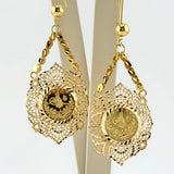 High Karat Rashadi Gold Lira Drop Earrings 12.63 grams | 200785