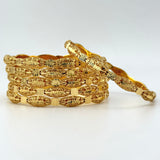 High Karat Gold Minimal Classic Bangle Set – Set of 6 | 56.21g |Size Small (Model 200798)