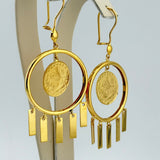 High Karat Rashadi Coin Drop Earrings 13.03 grams | 200809