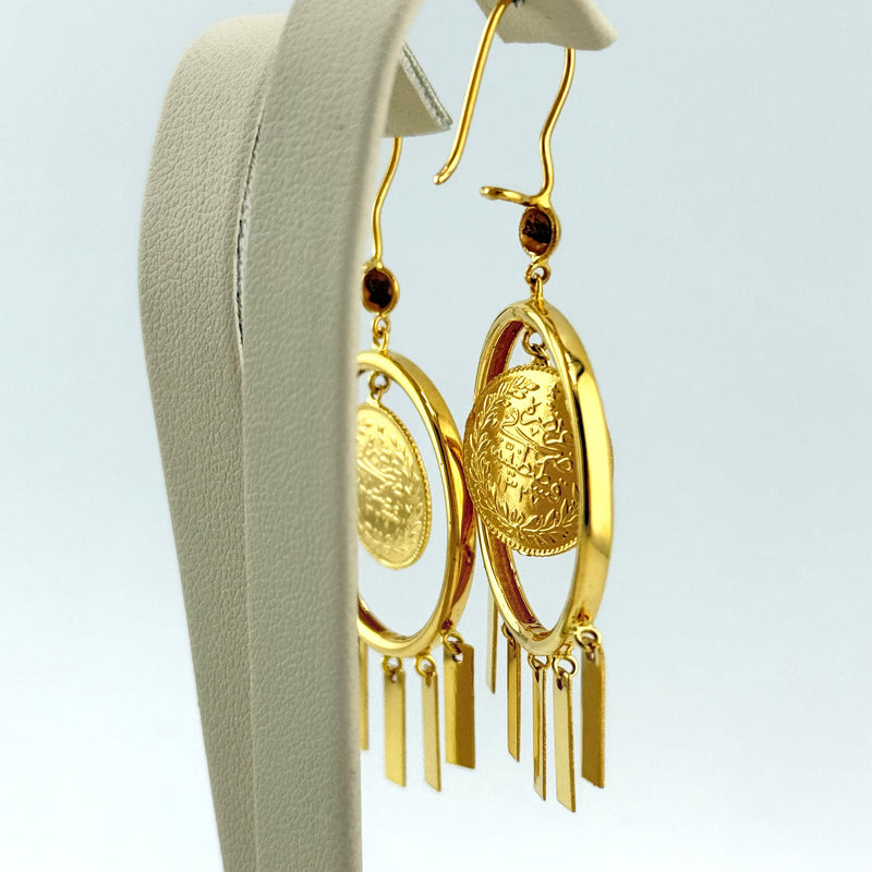 High Karat Rashadi Coin Drop Earrings 13.03 grams | 200809 – Sharif 24k ...