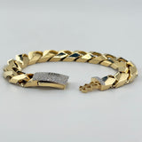 14k Yellow Gold Puff Cuban Link Diamond Bracelet 19.36 grams | 205822