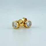Round Bezel Lab Diamond Stud Earrings 1.08 CTW 14K Yellow Gold | 200928