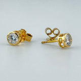 Round Bezel Lab Diamond Stud Earrings 1.08 CTW 14K Yellow Gold | 200928