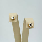 Round Bezel Lab Diamond Stud Earrings 1.08 CTW 14K Yellow Gold | 200928