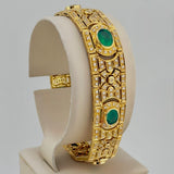 18K Gold Emerald & Diamond Gemstone Bracelet 51.44 grams | 205929
