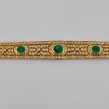 18K Gold Emerald & Diamond Gemstone Bracelet 51.44 grams | 205929