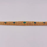18K Gold Emerald & Diamond Gemstone Bracelet 51.44 grams | 205929