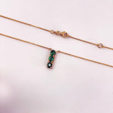 18K Gold Emerald & Diamond Necklace 3.3 grams| 205947