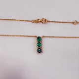 18K Gold Emerald & Diamond Necklace 3.3 grams| 205947