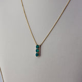 18K Gold Emerald & Diamond Necklace 3.3 grams| 205947