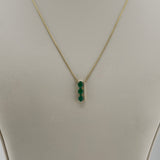 18K Gold Emerald & Diamond Necklace 3.3 grams| 205947