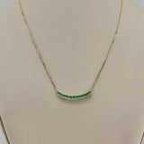 18K Gold Emerald & Diamond Gemstone Necklace 3.93 grams 18 Inch | 205951