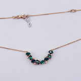 18K Gold Emerald & Diamond Gemstone Necklace 5.04 grams 18 Inch | 205954