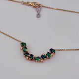 18K Gold Emerald & Diamond Gemstone Necklace 5.04 grams 18 Inch | 205954