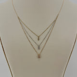 18K Gold Tri-Color Diamond Fashion Necklace 2.86 grams | 205957