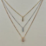 18K Gold Tri-Color Diamond Fashion Necklace 2.86 grams | 205957