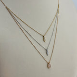 18K Gold Tri-Color Diamond Fashion Necklace 2.86 grams | 205957