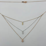 18K Gold Tri-Color Diamond Fashion Necklace 2.86 grams | 205957