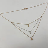 18K Gold Tri-Color Diamond Fashion Necklace 2.86 grams | 205957