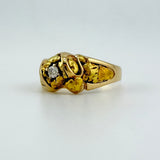 Natural Diamond 24k Nugget & 14k Gold Ring 11 grams | 192650