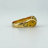 Natural Diamond 24k Nugget & 14k Gold Ring 11 grams | 192650