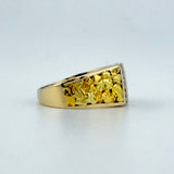 Natural Diamond 24k Nugget & 14k Gold Ring 10 grams | 188688