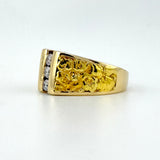 Natural Diamond 24k Nugget & 14k Gold Ring 10 grams | 188688