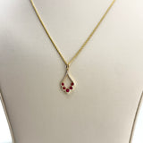 Teardrop Ruby Diamond Pendant – Timeless Cluster Design | 171049