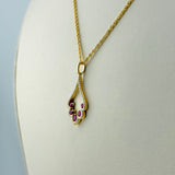 Teardrop Ruby Diamond Pendant – Timeless Cluster Design | 171049