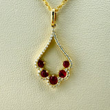 Teardrop Ruby Diamond Pendant – Timeless Cluster Design | 171049