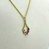 Teardrop Ruby Diamond Pendant – Timeless Cluster Design | 171049