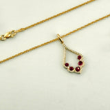 Teardrop Ruby Diamond Pendant – Timeless Cluster Design | 171049