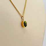 Oval Peridot & Diamond Pendant | 171048