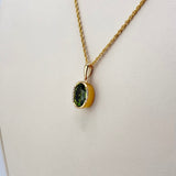 Oval Peridot & Diamond Pendant | 171048