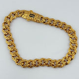 21K Gold Monaco Diamond-Cut Bracelet 10.11 grams 7.5mm | 206253
