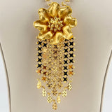 21K Gold Luxury Flower Tassel Necklace 29.45 grams | 206260
