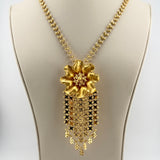 21K Gold Luxury Flower Tassel Necklace 29.45 grams | 206260