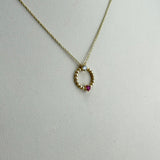 Ruby & Diamond Gold Necklace 0.15 CTW | 182206