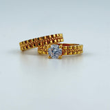 Luxury 21K Gold Engagement Ring Set  4.32 grams | 201406