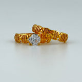 21K Gold Diamond Bridal Ring Set 4.85 grams | 201403