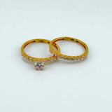 21K Gold Sparkling Bridal Ring Set 3.79 grams | 201410